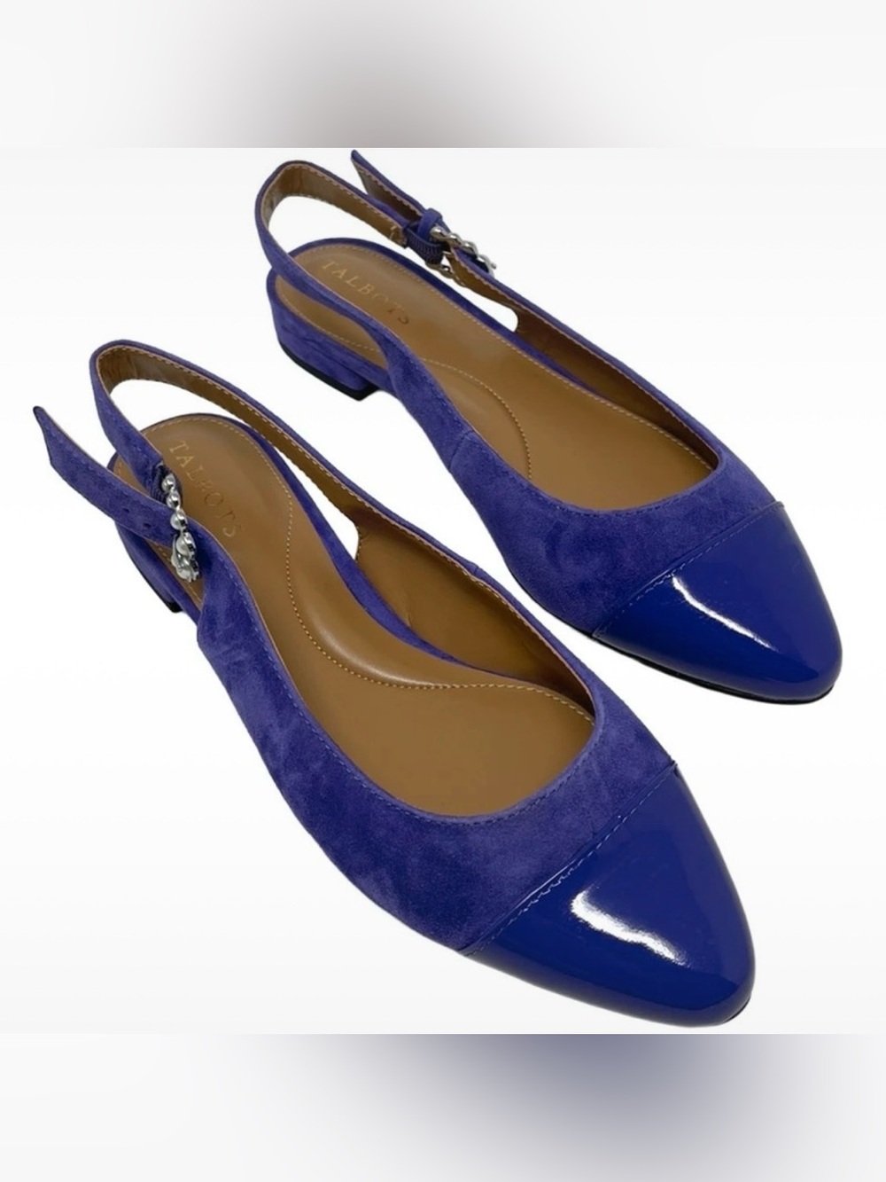 Talbots “Edison” Purple Suede Cap Toe Slingback Flats Women’s Size 7M